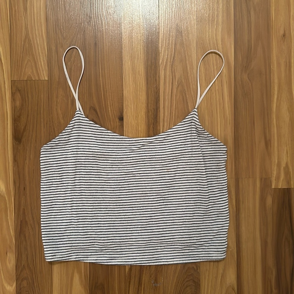 Basic black and white striped crop tank top by Pacsun - Picture 1 of 2